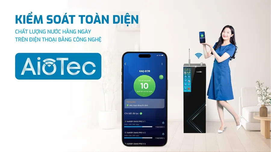 Máy lọc nước Karofi KAQ-EC19 – kiem soat chat luong nuoc may loc nuoc ro karofi kaq ec19