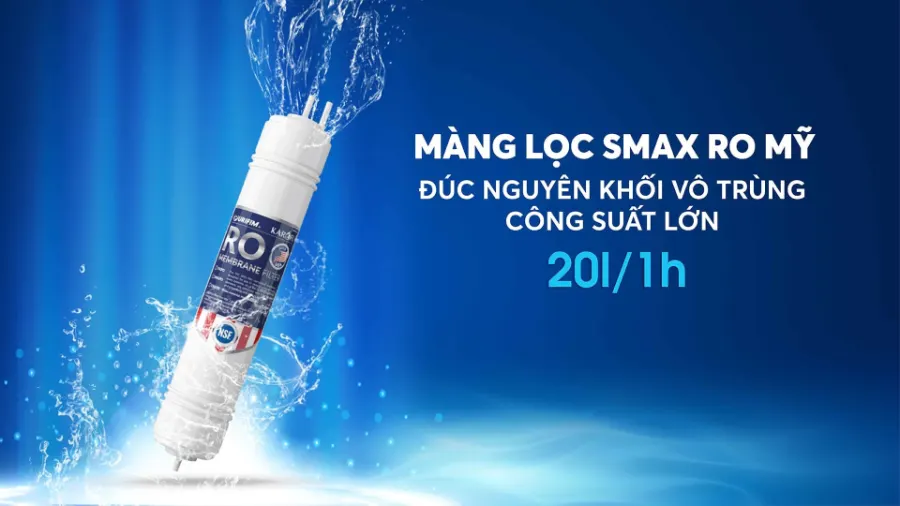 Màng lọc Smax RO Mỹ công suất lớn (20l/h) - Máy lọc nước Karofi ERO102