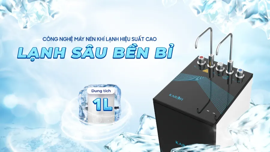 Máy nén khí lạnh hiệu suất cao - Nhiệt độ nước lạnh sâu bền bỉ – Máy lọc nước nóng lạnh Karofi KAD-R38S - Máy lọc nước nóng lạnh Karofi KAD-R38S