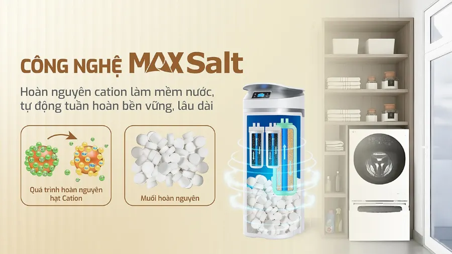 Hoàn nguyên cation - tự động tuần hoàn bền vững, lâu dài - Lọc tổng Karofi KTF-P02