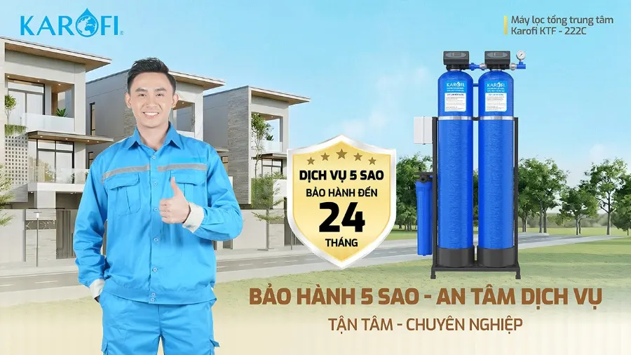 Bảo hành 5 sao - Dịch vụ hoàn hảo - Lọc tổng Karofi KTF-222C