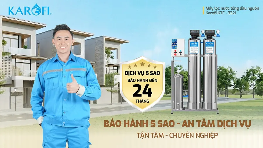 Bảo hành 5 sao - Dịch vụ hoàn hảo – Lọc tổng Karofi KTF-332 - Lọc tổng Karofi KTF-332