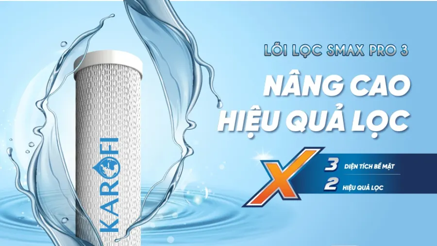 Tổng quan lõi smax pro 3 - Lõi lọc thô Karofi Smax Pro 3