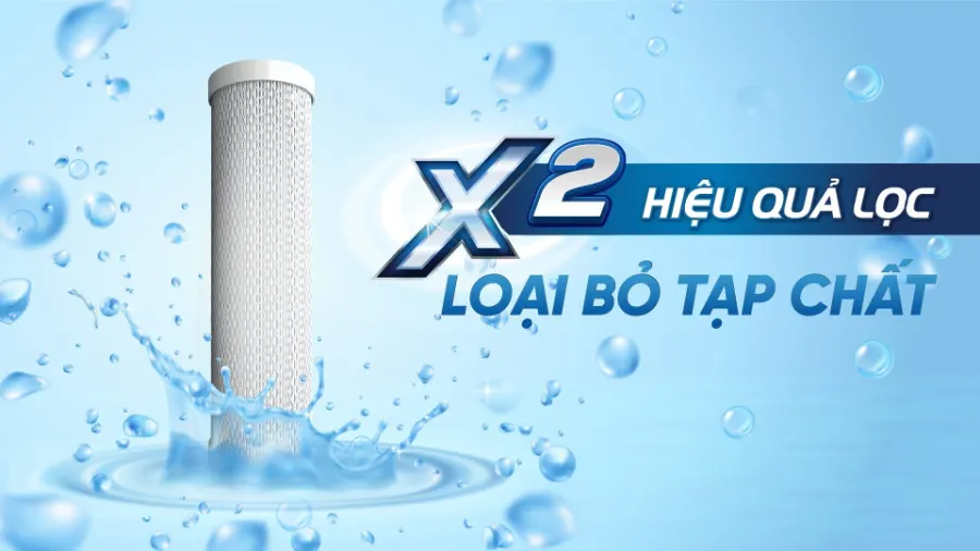 X2 hiệu quả lọc - Lõi lọc thô Karofi Smax Pro 3