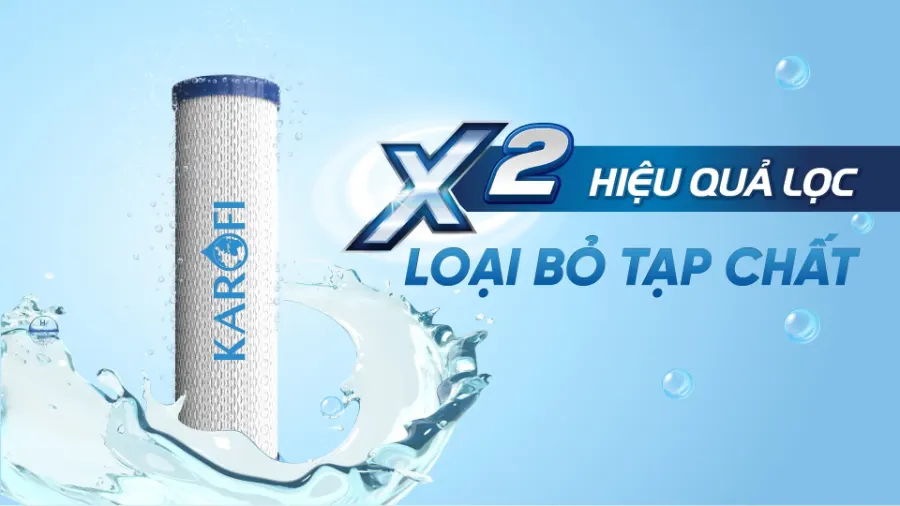 X2 hiệu quả lọc - Lõi lọc thô Karofi Smax Pro 1