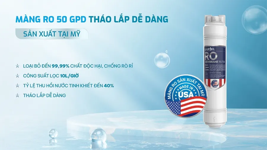 Màng RO 50 GPD sản xuất tại mỹ – Máy lọc nước nóng lạnh Karofi KAD-HK68 - Máy lọc nước nóng lạnh Karofi KAD-HK68