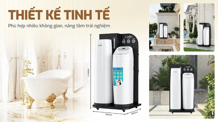 Thiết kế tinh tế - phù hợp với nhiều không gian - Lọc tổng Karofi WHF-E666