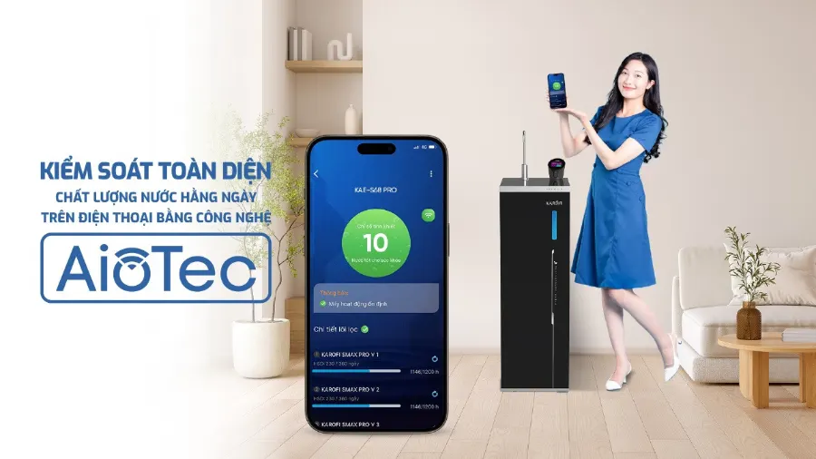 Máy lọc nước Hydro-ion kiềm Karofi KAE-S68 PRO - hình ảnh thực tế 3
