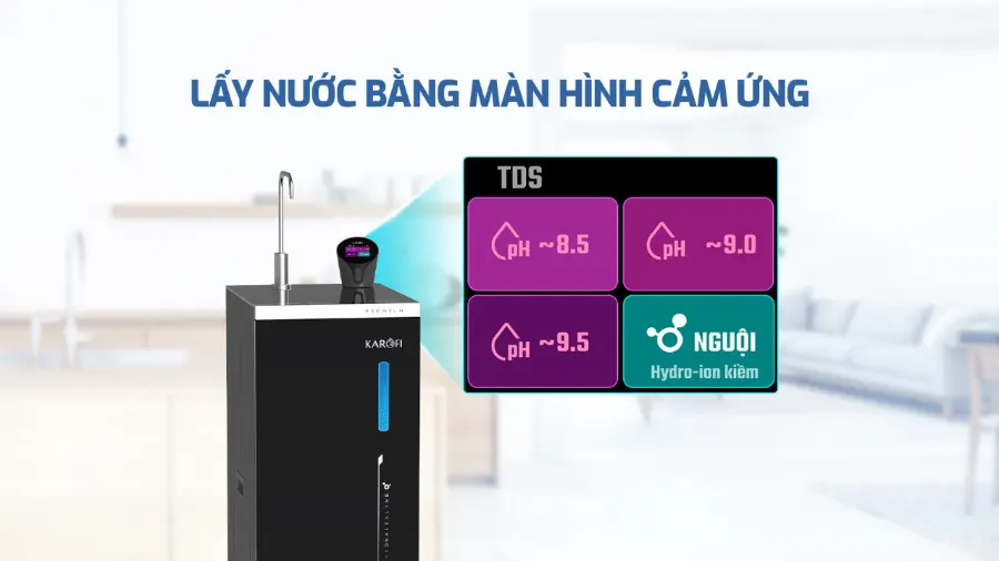 Máy lọc nước Hydro-ion kiềm Karofi KAE-S68 PRO - hình ảnh thực tế 4