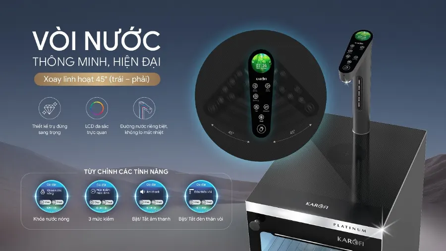 Máy lọc nước nóng lạnh Hydro-ion kiềm Karofi PLATINUM SA5 – may loc nuoc hydro ion kiem nong lanh karofi platinum sa5 5