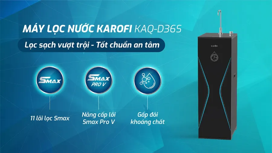 Máy lọc nước Karofi KAQ-D36S gấp 2 hiệu quả lọc sạch - gấp 2 khoáng chất, dồi dào hydro - ion kiềm - Máy lọc nước Karofi KAQ-D36S