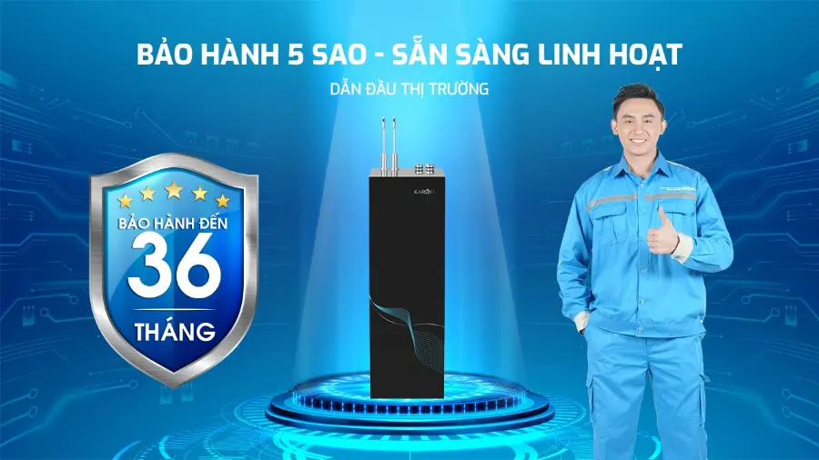Bảo hành 5 sao - sẵn sàng linh hoạt - dẫn đầu thị trường - Máy lọc nước Karofi KAQ-GZ26
