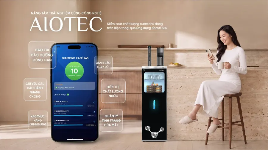 Máy lọc nước nóng lạnh Hydro-ion kiềm Karofi DIAMOND KAFÉ X68 – may loc nuoc nong lanh hydro ion kiem karofi diamond kafe x68 13