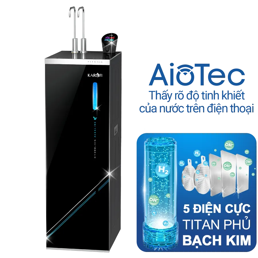 Máy lọc nước nóng lạnh Hydro-ion kiềm Karofi KAE-S695 chính hãng