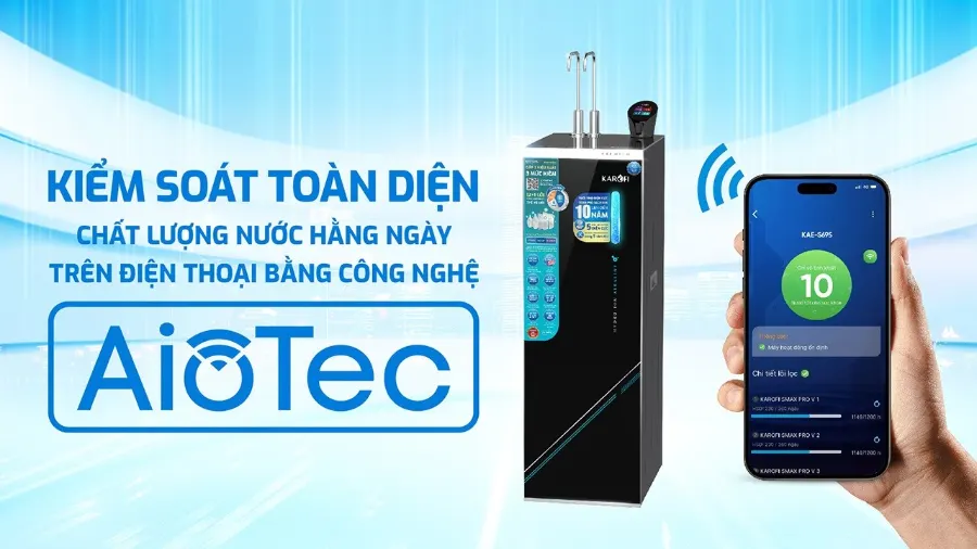 Máy lọc nước nóng lạnh Hydro-ion kiềm Karofi KAE-S695 - hình ảnh thực tế 4