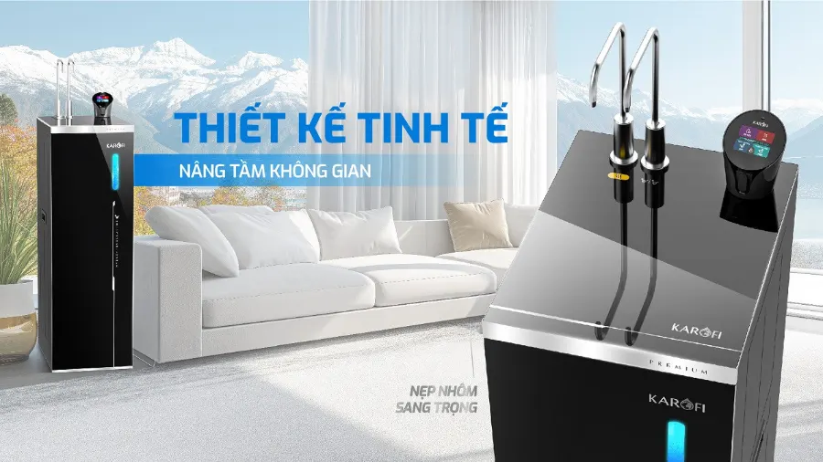 Thiết kế tinh tế - nâng tầm không gian – Máy lọc nước nóng lạnh Hydro-ion kiềm Karofi KAE-S86 PRO - Máy lọc nước nóng lạnh Hydro-ion kiềm Karofi KAE-S86 PRO