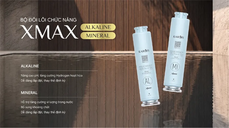 2 lõi chức năng bổ sung – Máy lọc nước nóng lạnh Karofi DIAMOND KAFÉ T38 - Máy lọc nước nóng lạnh Karofi DIAMOND KAFÉ T38