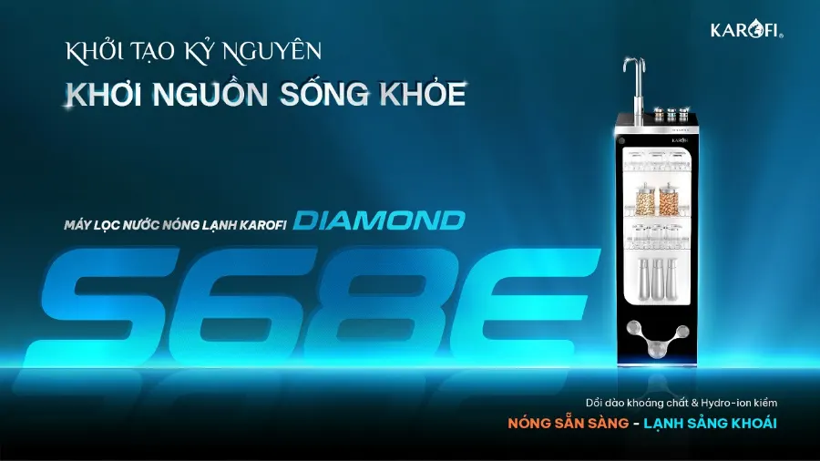 Máy lọc nước nóng lạnh Karofi Diamond S68E – may loc nuoc nong lanh karofi diamond s68e 1