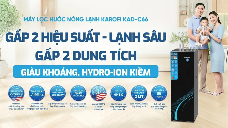 Máy lọc nước nóng lạnh Karofi KAD-C66 – may loc nuoc nong lanh karofi kad c66 1
