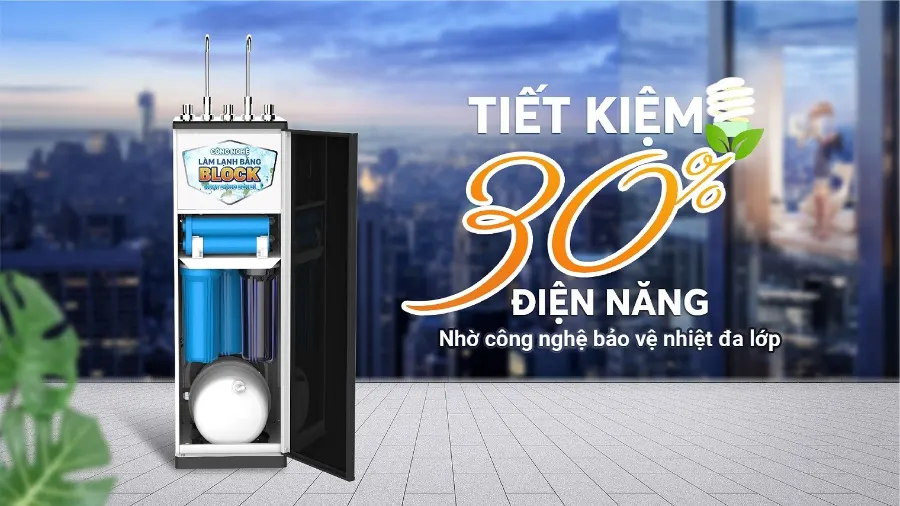 Tiết kiệm 30% điện năng - Máy lọc nước nóng lạnh Karofi KAD-D66