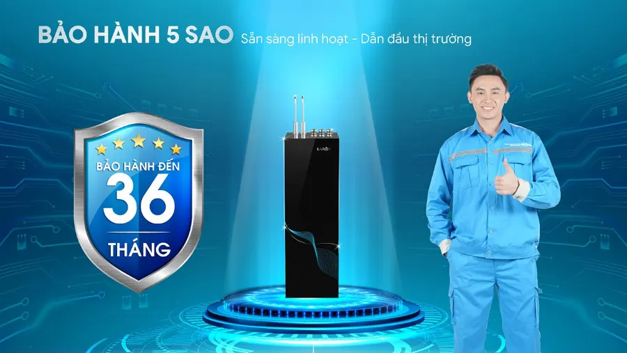 Bảo hành 5 sao - sẵn sàng linh hoạt - dẫn đầu thị trường - Máy lọc nước nóng lạnh Karofi KAD-GZ68
