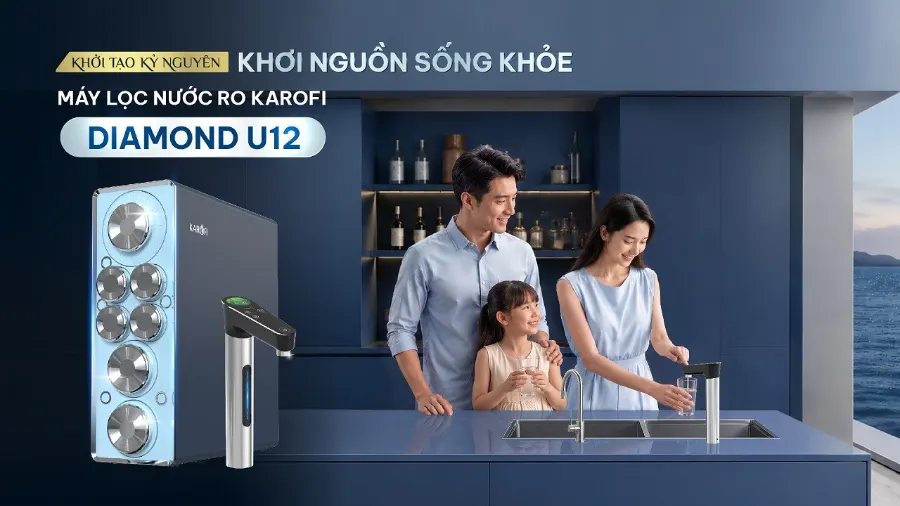 Máy lọc nước Karofi Diamond U12 Diamond U12 Khởi tạo kỷ nguyên - khơi nguồn sống khỏe - Máy lọc nước Karofi Diamond U12