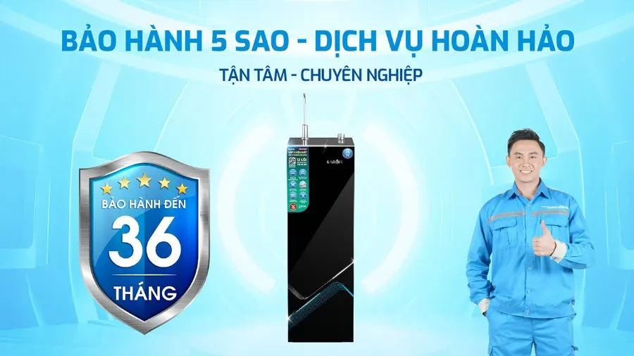 Bảo hành 36 tháng - cao nhất thị trường – Máy lọc nước Karofi KAQ-E16 - Máy lọc nước Karofi KAQ-E16