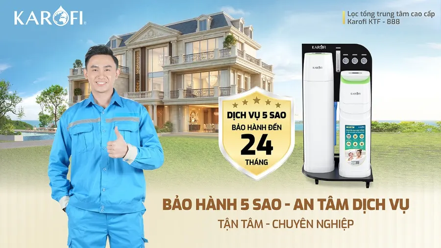 Bảo hành 2 năm - an tâm sử dụng lâu dài - Lọc tổng Karofi KTF-888