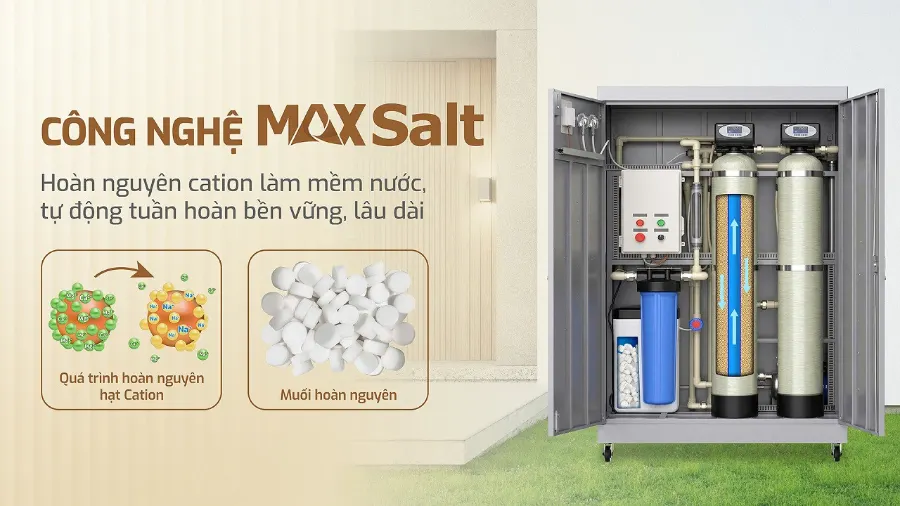 Hoàn nguyên cation - tự động tuần hoàn bền vững, lâu dài - Lọc tổng Karofi KTF-552