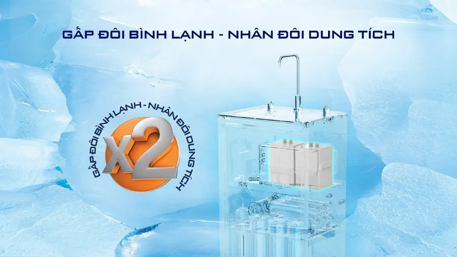 Gấp đôi dung tích bình lạnh – Máy lọc nước nóng lạnh Karofi KAD-D59 - Máy lọc nước nóng lạnh Karofi KAD-D59