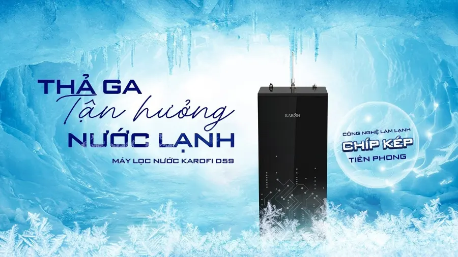 Công nghệ làm lạnh Chíp Kép - Thả ga tận hưởng nước lạnh – Máy lọc nước nóng lạnh Karofi KAD-D59 - Máy lọc nước nóng lạnh Karofi KAD-D59