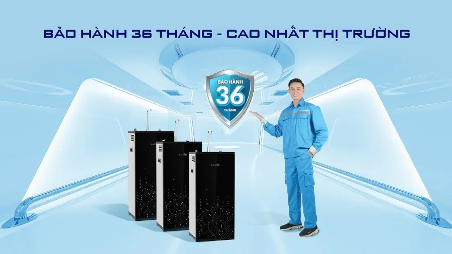 Thời gian bảo hành đến 36 tháng - Máy lọc nước nóng lạnh Karofi KAD-D59