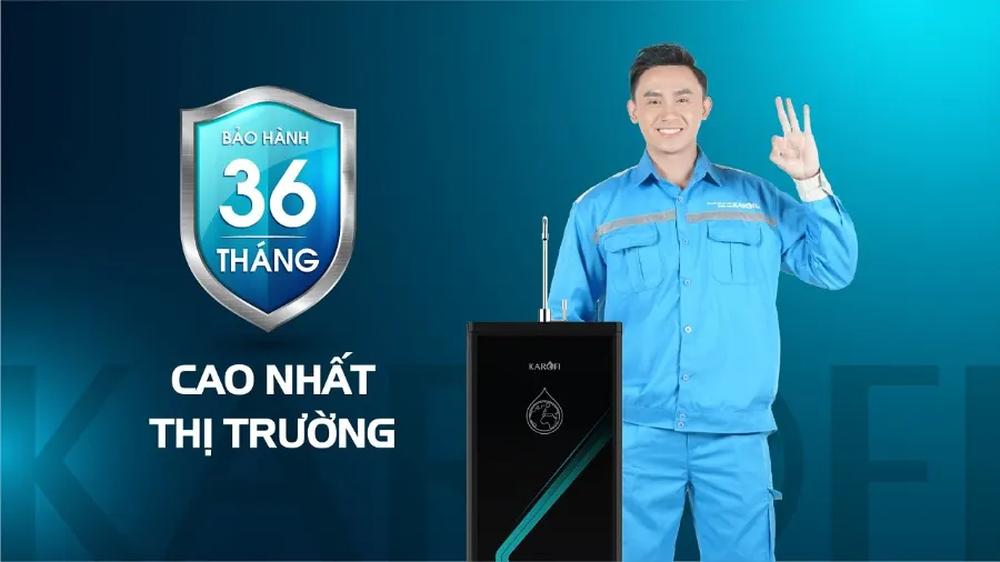 Thời gian bảo hành đến 36 tháng - Máy lọc nước Karofi KAQ-D58