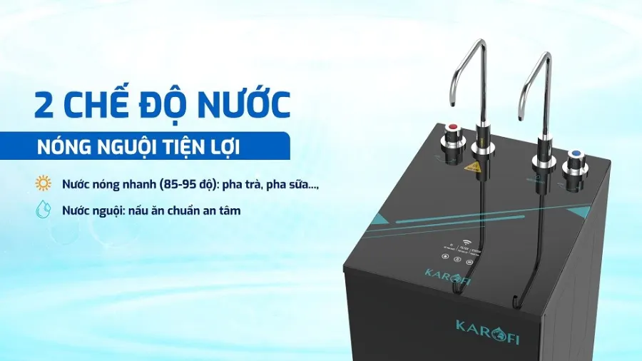 2 chế độ nước nóng - nguội – Máy lọc nước nóng nguội Karofi KAH-H58 - Máy lọc nước nóng nguội Karofi KAH-H58