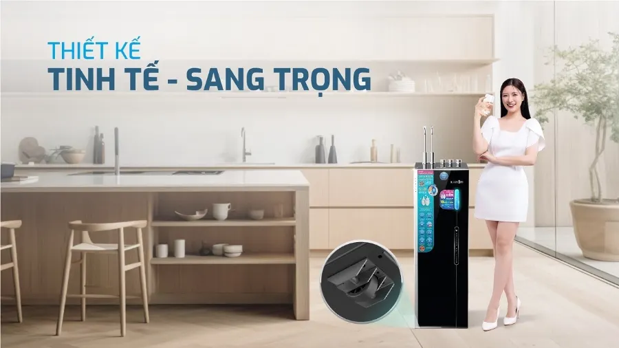 Thiết kế tinh tế - nâng tầm không gian - Máy lọc nước nóng lạnh Hydro-ion kiềm Karofi KAE-HKT68