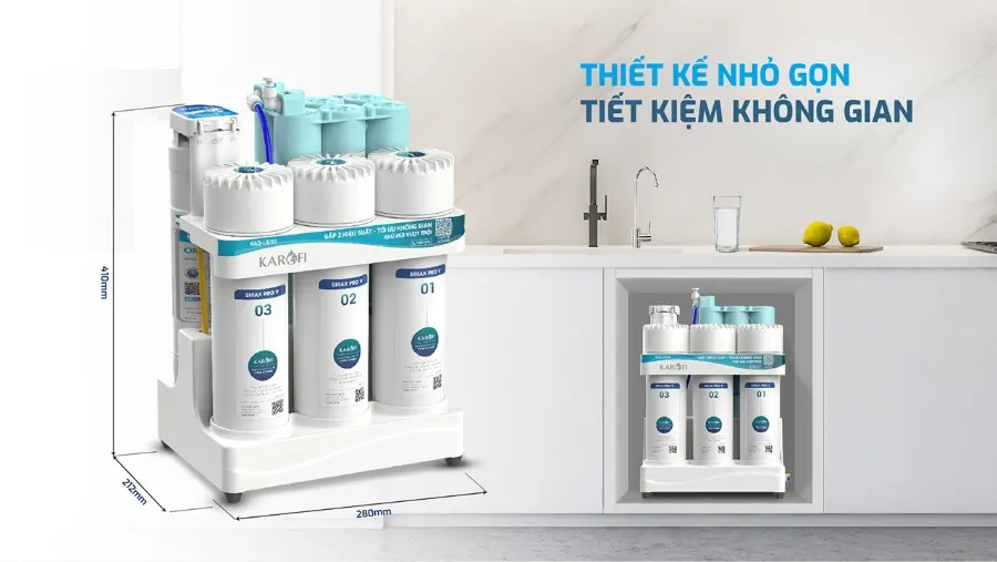 Máy lọc nước Karofi KAQ-UE03 – thiet ke nho gon may loc nuoc de gam karofi kaq ue03
