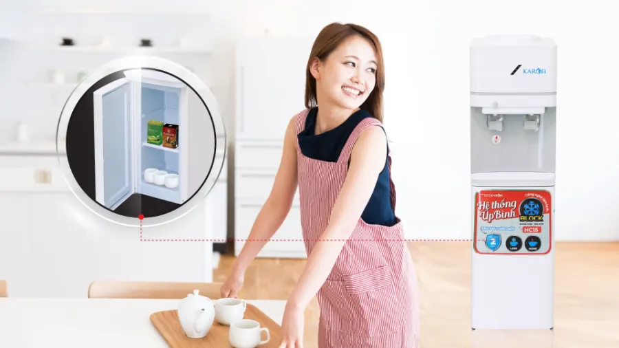 Cây nước nóng lạnh Karofi úp bình HC15 - hình ảnh thực tế 1