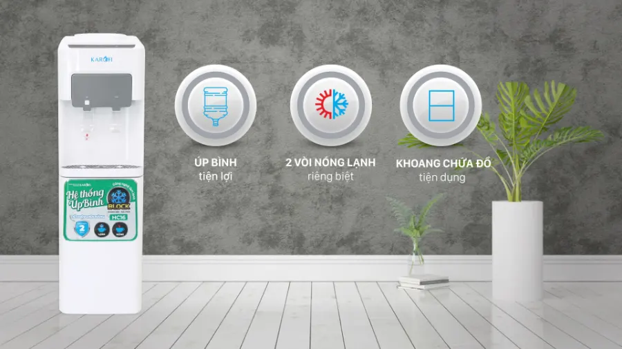 Tính năng - Cây nước nóng lạnh Karofi úp bình HC16