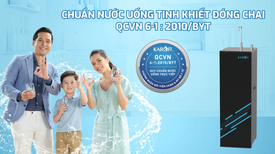 Chuẩn nước uống tinh khiết đóng chai, uống trực tiếp không cần đun sôi - Máy lọc nước Karofi KAQ-D20
