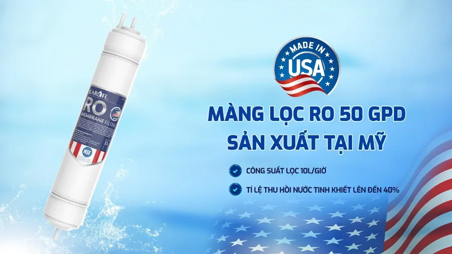 Màng RO sản xuất tại mỹ - Máy lọc nước nóng lạnh Karofi KAD-D61