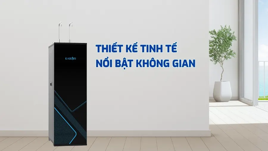 Thiết kế hiện đại - tủ kính tràn viền thời thượng - Máy lọc nước nóng lạnh Karofi KAD-D61