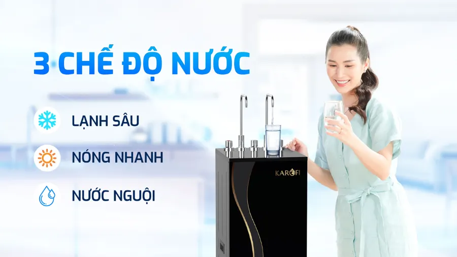3 chế độ nước tiện lợi - đáp ứng đầy đủ nhu cầu – Máy lọc nước nóng lạnh Karofi KAD-D66S PRO - Máy lọc nước nóng lạnh Karofi KAD-D66S PRO