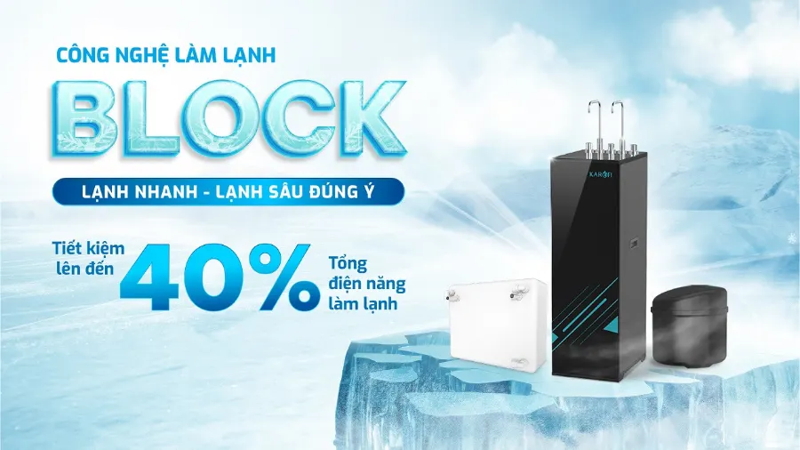 Lạnh sâu sảng khoái - tiết kiệm tối đa - Máy lọc nước nóng lạnh Karofi KAD-GA69