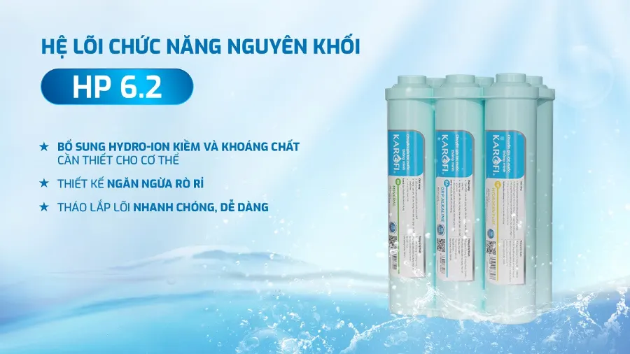 Hệ lõi chức năng hiệu suất cao SMAX HP 6.2 - Máy lọc nước nóng nguội Karofi KAH-GA59