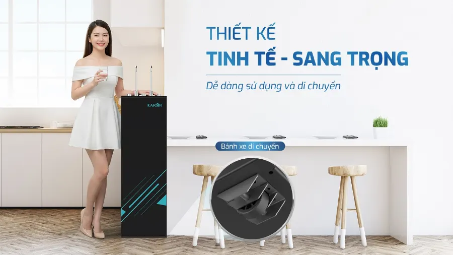 Thiết kế tinh tế hiện đại - Máy lọc nước nóng lạnh Karofi KAD-HC68A