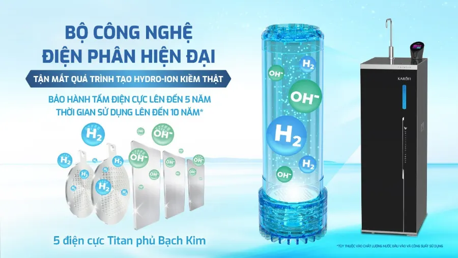 Máy lọc nước Hydro-ion kiềm Karofi KAE-S68 PRO - hình ảnh thực tế 1