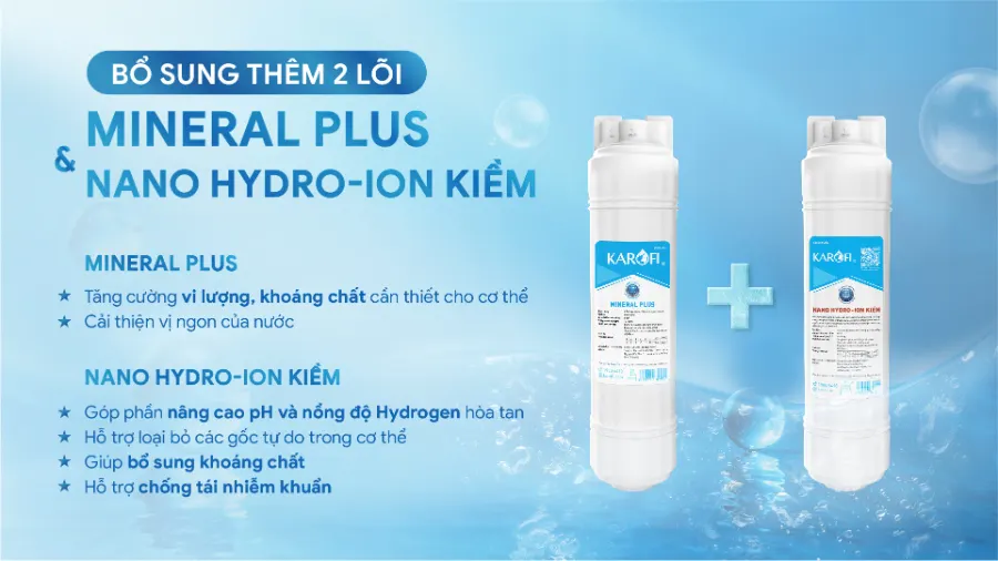 Bổ sung hydro ion kiềm, khoáng chất - an tâm sống khỏe – Máy lọc nước nóng nguội Karofi KAH-GZ36 - Máy lọc nước nóng nguội Karofi KAH-GZ36