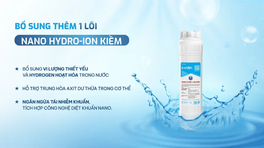 Bổ sung hydrogen ion kiềm & vi khoáng - chăm sóc sức khỏe toàn diện – Máy lọc nước Karofi KAQ-GB15 - Máy lọc nước Karofi KAQ-GB15