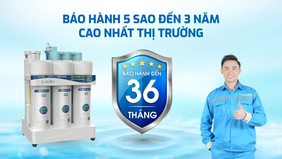 Thời gian bảo hành đến 3 năm - Máy lọc nước Karofi KAQ-UC05
