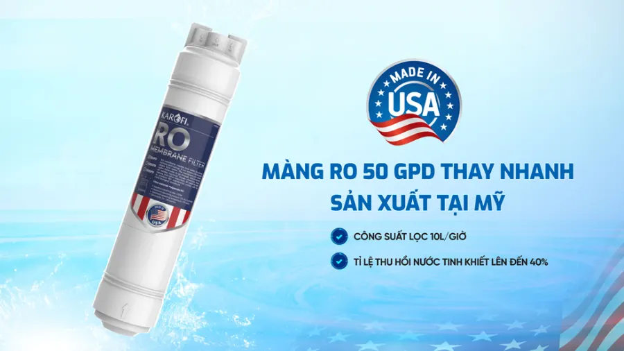 Màng lọc RO 50 GPD thay nhanh sản xuất tại Mỹ - Máy lọc nước Karofi KAQ-UC05